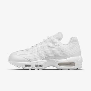 Trampki Damskie Nike Air Max 95 Białe Metal Srebrne Białe | NK370ZKW