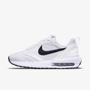 Trampki Damskie Nike Air Max Dawn Białe Pomarańczowe Czarne | NK785LSO