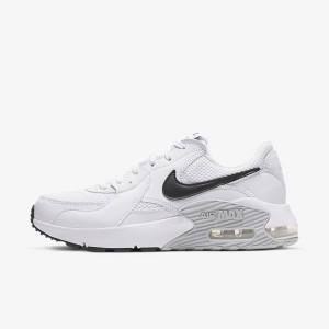 Trampki Damskie Nike Air Max Excee Białe Platyna Czarne | NK045MOZ