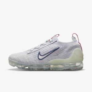 Trampki Damskie Nike Air VaporMax 2021 Flyknit Granatowe Białe | NK964KLF