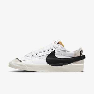 Trampki Damskie Nike Blazer Low 77 Jumbo Białe Czarne | NK362RIY