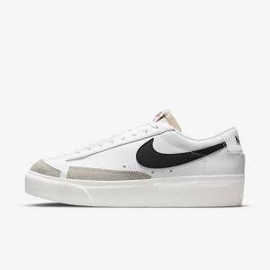 Trampki Damskie Nike Blazer Low Platformie Białe | NK420XAI