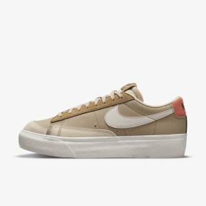 Trampki Damskie Nike Blazer Low Platformie SP Khaki Głęboka Beżowe | NK968HZC