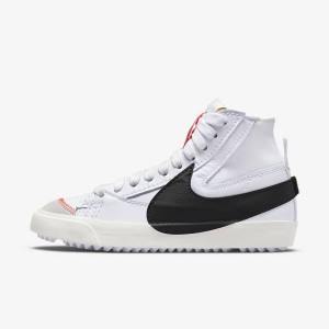 Trampki Damskie Nike Blazer Mid 77 Jumbo Białe Czarne | NK132UEL