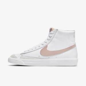 Trampki Damskie Nike Blazer Mid 77 Vintage Białe Koralowe Białe Różowe | NK046XHL