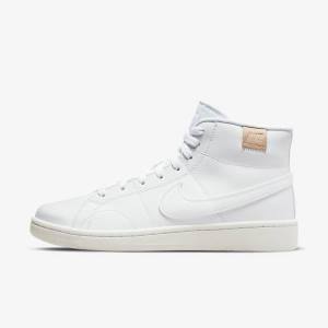 Trampki Damskie Nike Court Royale 2 Mid Białe | NK978LYH