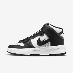 Trampki Damskie Nike Dunk High Up Białe Ciemny Szare Czarne | NK802SWY