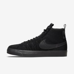 Trampki Damskie Nike SB Zoom Blazer Mid Premium Czarne Ciemny Szare | NK064GWS