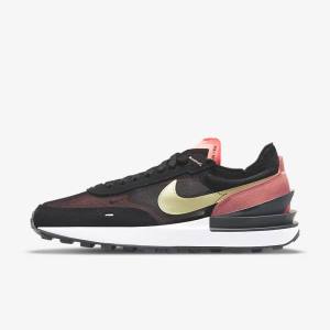 Trampki Damskie Nike Waffle One Czarne Czerwone Głęboka Zielone | NK103FSC