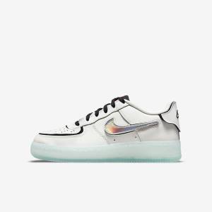 Trampki Dziecięce Nike Air Force 1-1 Older Białe Czarne Czerwone Kolorowe | NK684PTQ