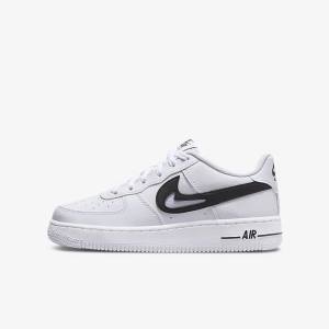 Trampki Dziecięce Nike Air Force 1 Older Białe Czarne | NK863KMJ