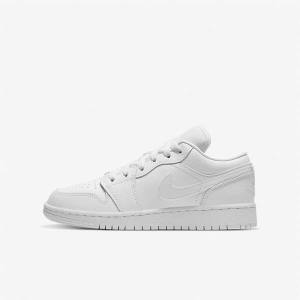 Trampki Dziecięce Nike Air Jordan 1 Low Older Białe | NK318NUB