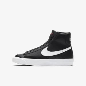 Trampki Dziecięce Nike Blazer Mid 77 Older Czarne Białe Pomarańczowe | NK769HUL