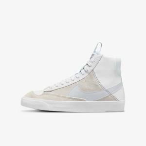 Trampki Dziecięce Nike Blazer Mid 77 SE Dance Older Białe Niebieskie Szare | NK485JHU