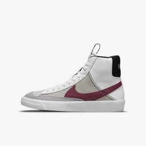 Trampki Dziecięce Nike Blazer Mid 77 SE Dance Older Białe Czarne Białe Bordowe | NK563VZC