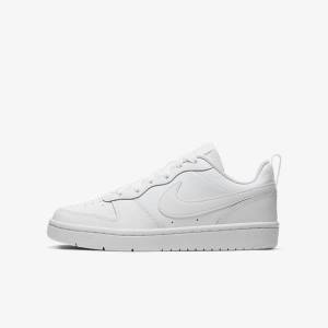 Trampki Dziecięce Nike Court Borough Low 2 Older Białe | NK857ZPN