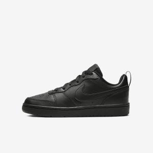 Trampki Dziecięce Nike Court Borough Low 2 Older Czarne | NK925CFJ