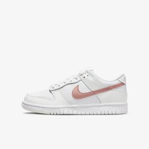 Trampki Dziecięce Nike Dunk Low Older Białe Metal Czerwone Brązowe | NK256BJF