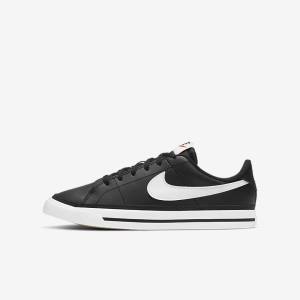 Trampki Dziecięce Nike NikeCourt Legacy Older Czarne Głęboka Brązowe Białe | NK034BJS