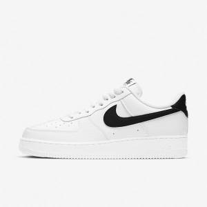 Trampki Męskie Nike Air Force 1 07 Białe Czarne | NK804COZ