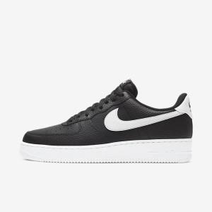 Trampki Męskie Nike Air Force 1 07 Czarne Białe | NK326JVZ