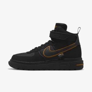 Trampki Męskie Nike Air Force 1 Boot Czarne Brązowe Złote | NK023KYQ