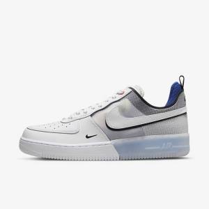 Trampki Męskie Nike Air Force 1 React Białe Głęboka Niebieskie Królewski Niebieski Niebieskie Białe | NK261UYR