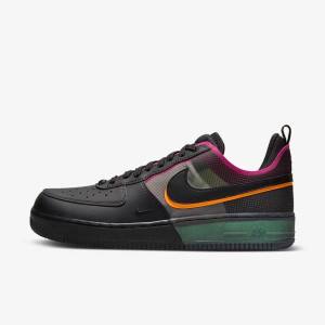 Trampki Męskie Nike Air Force 1 React Czarne Pomarańczowe Różowe Czarne | NK938QVS