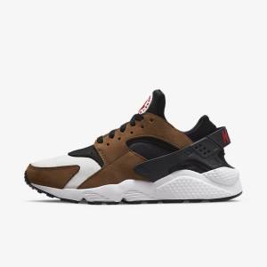 Trampki Męskie Nike Air Huarache LE Czarne Białe Czerwone | NK372XSF