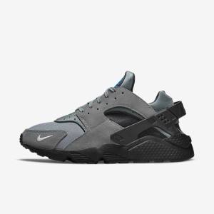 Trampki Męskie Nike Air Huarache Szare Głęboka Niebieskie Czarne Metal Srebrne | NK194UVR