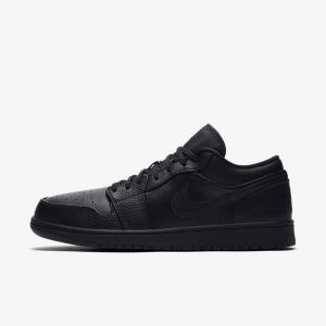 Trampki Męskie Nike Air Jordan 1 Low Czarne | NK032HQN