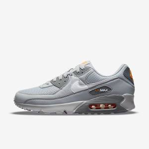 Trampki Męskie Nike Air Max 90 Szare Białe | NK248XYL