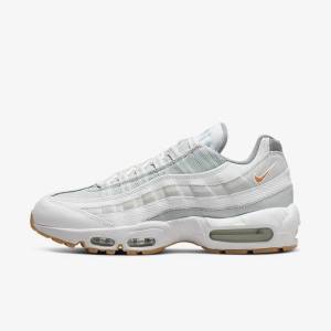 Trampki Męskie Nike Air Max 95 Białe Platyna Szare Żółte | NK317GMN