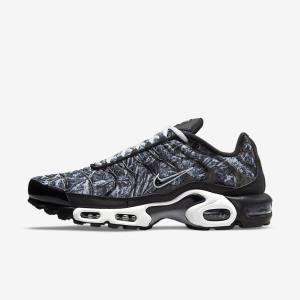 Trampki Męskie Nike Air Max Plus Czarne Białe Ciemny Szare Czarne | NK460DFE