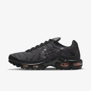 Trampki Męskie Nike Air Max Plus Czarne Pomarańczowe Szare Białe | NK627WSY