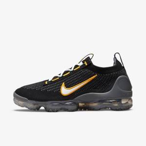 Trampki Męskie Nike Air VaporMax 2021 FK Czarne Złote Ciemny Szare Białe | NK971MOG