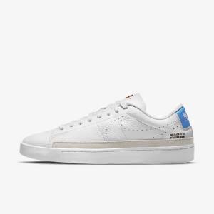 Trampki Męskie Nike Blazer Low X Białe Głęboka Niebieskie Białe | NK687MDK