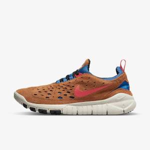 Trampki Męskie Nike Free Run Trailowe Niebieskie Głęboka Kremowe Czerwone | NK281MXW