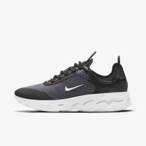 Trampki Męskie Nike React Live Czarne Ciemny Szare Białe | NK839KYH