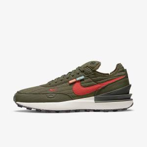 Trampki Męskie Nike Waffle One Premium Oliwkowe Czarne Pomarańczowe | NK187QCH